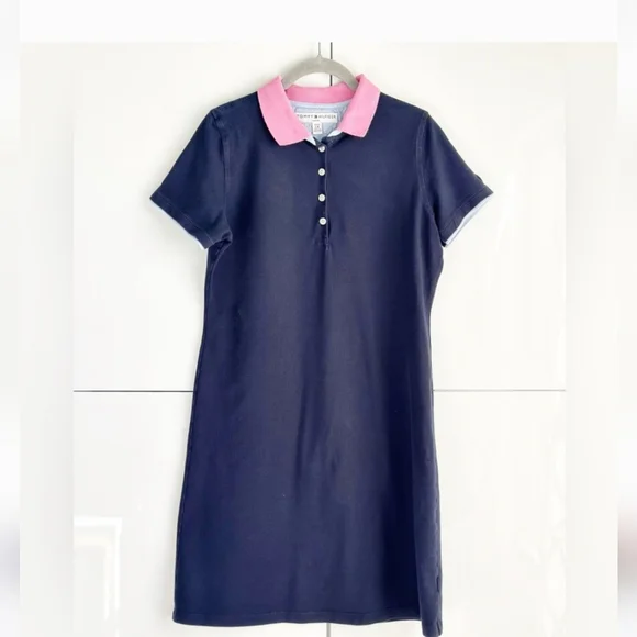 Tommy Hilfiger | Dresses | Tommy Hilfiger T Shirt Dress Navy With Pink Collar Knit 3 Button Cotton Lp | Poshmark Tommy Hilfiger | Dresses | Tommy Hilfiger T Shirt Dress Navy With Pink Collar Knit 3 Button Cotton Lp | Poshmark